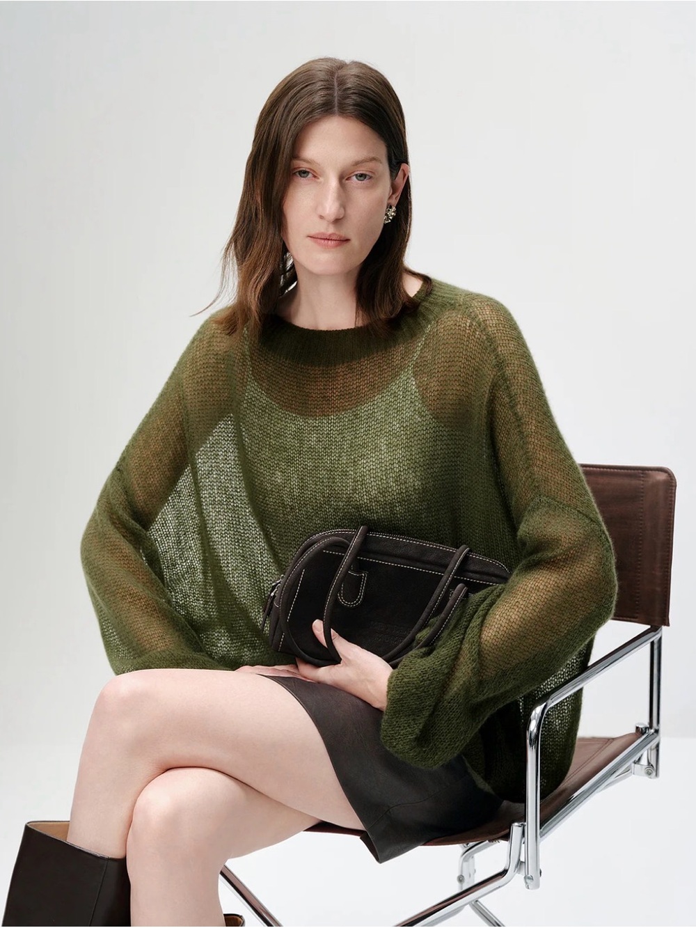 Green Boho style Long Sleeve knit